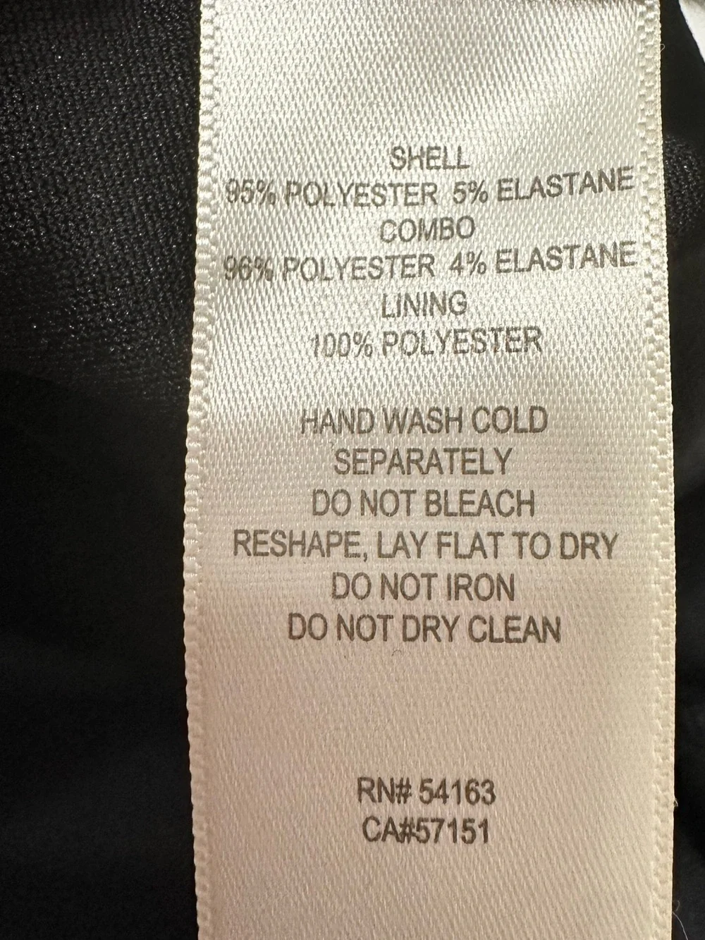 Eliza J One Shoulder Sequin Bodice Scuba Crepe Gown Black Size 14 Red Carpet - Picture 8 of 9